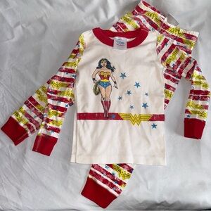 Hanna Andersson Red and White Wonder Woman Pajama Set
